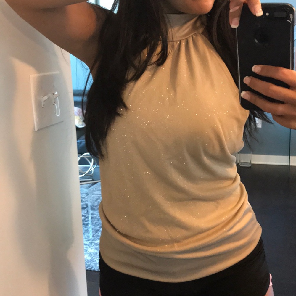 Gold backless elegant top